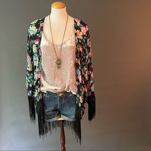 🌺Floral boho cover up with fringes